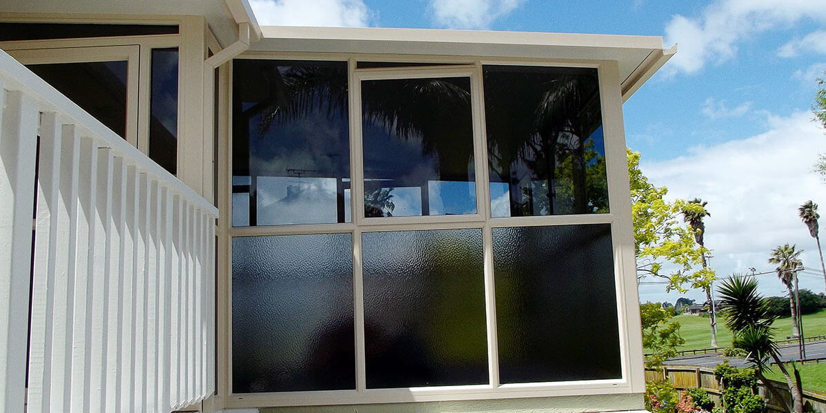 Aluminium joinery newly painted white